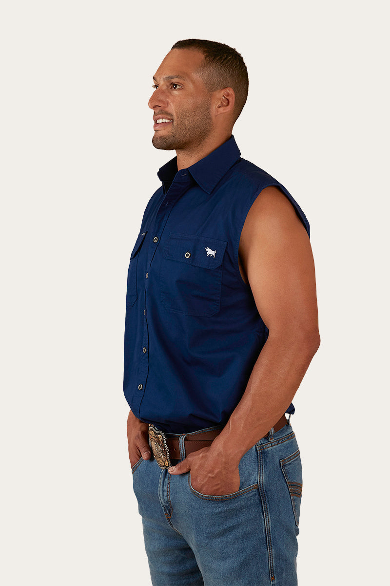 Ringers Western Rob Roy Mens Sleeveless Full Button Work Shirt - 2