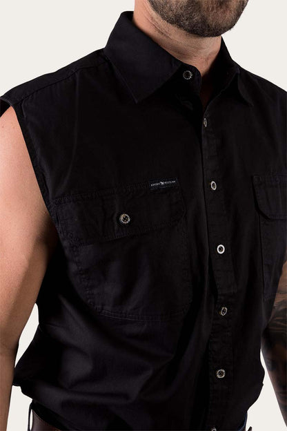 Ringers Western Rob Roy Mens Sleeveless Full Button Work Shirt - 21