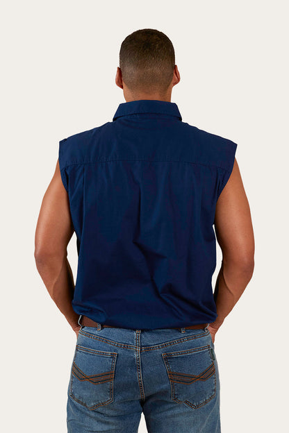 Ringers Western Rob Roy Mens Sleeveless Full Button Work Shirt - 3