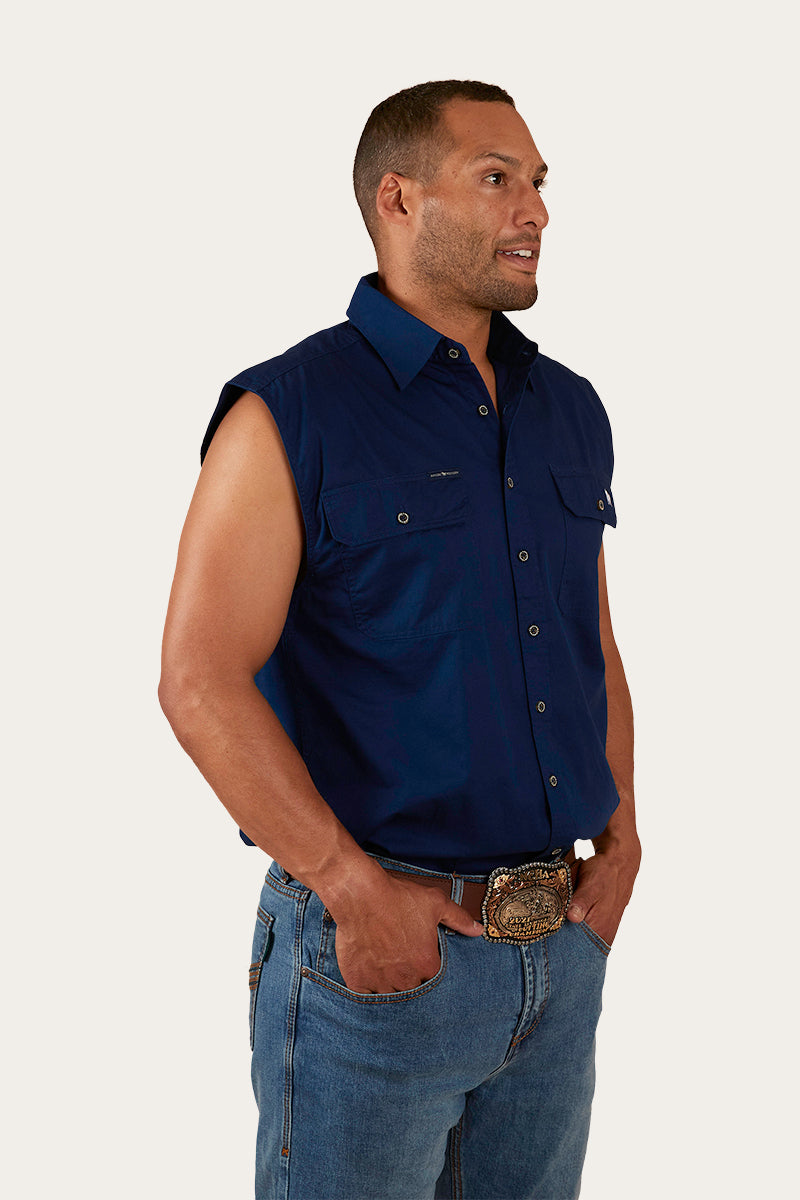 Ringers Western Rob Roy Mens Sleeveless Full Button Work Shirt - 4