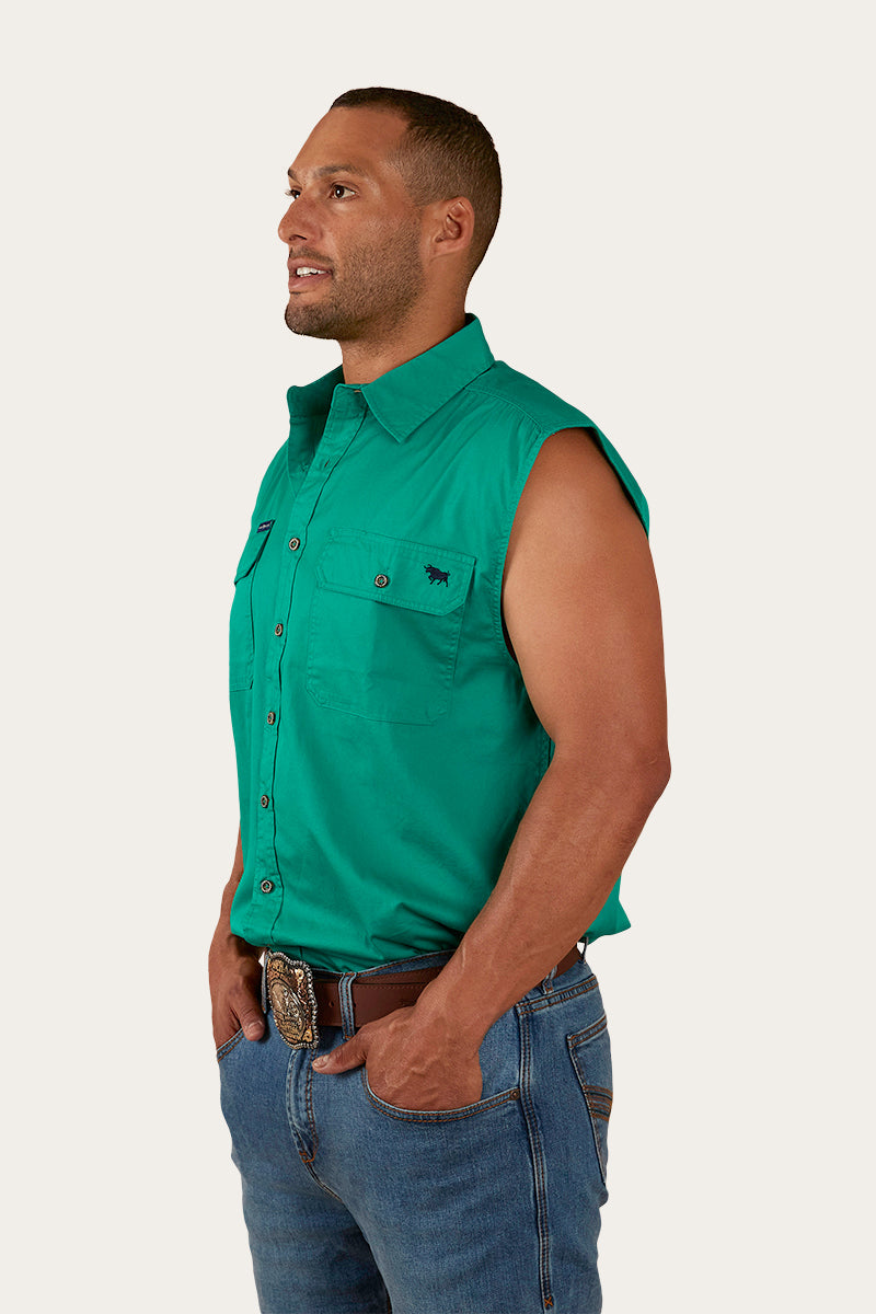 Ringers Western Rob Roy Mens Sleeveless Full Button Work Shirt - 6