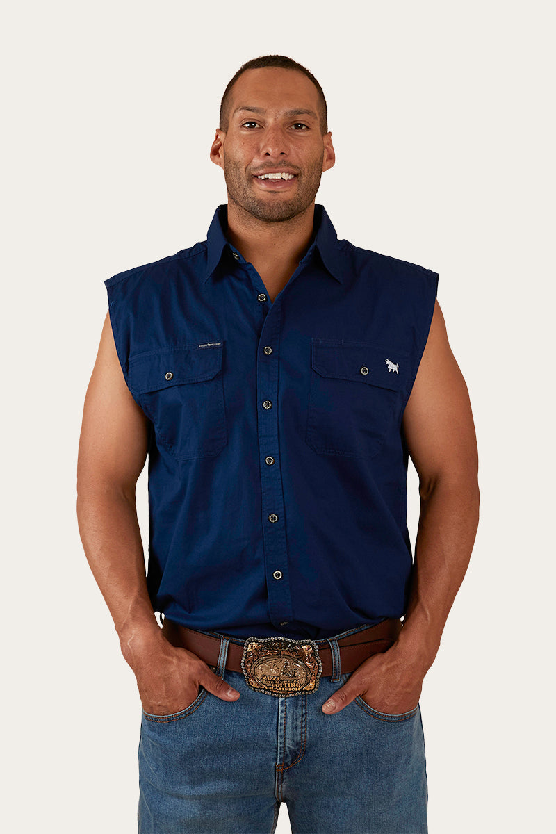 Ringers Western Rob Roy Mens Sleeveless Full Button Work Shirt