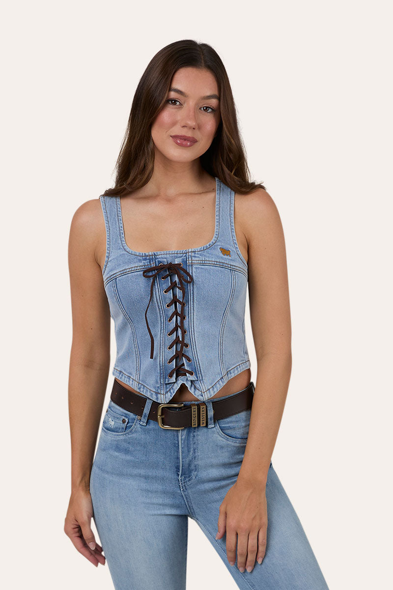 Ringers Western Rodeo Rose Womens Lace Front Vest - 2