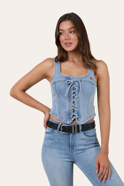 Ringers Western Rodeo Rose Womens Lace Front Vest - 3