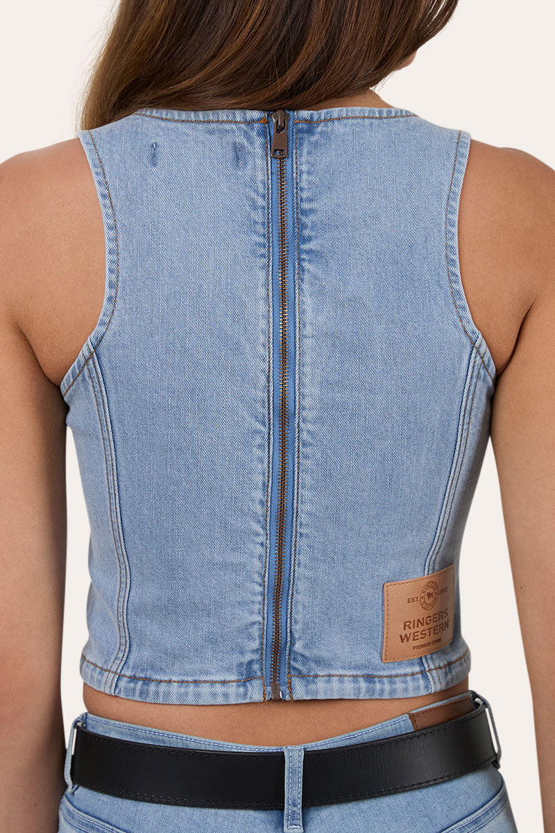 Ringers Western Rodeo Rose Womens Lace Front Vest - 7