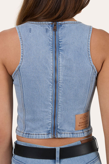 Ringers Western Rodeo Rose Womens Lace Front Vest - 7