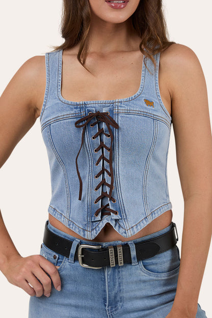 Ringers Western Rodeo Rose Womens Lace Front Vest - 8