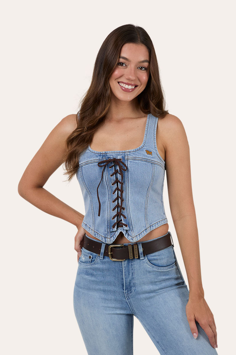 Ringers Western Rodeo Rose Womens Lace Front Vest