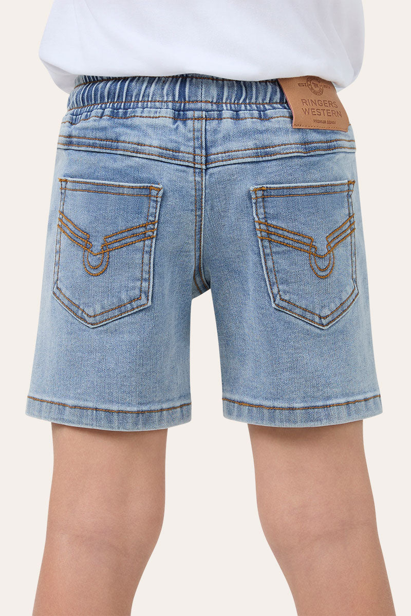 Ringers Western Rustler Kids Boys Elastic Waist Short - Back