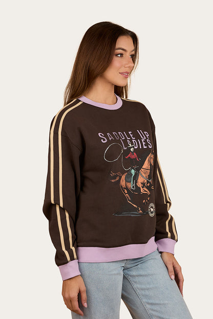 Ringers Western Saddle Up Womens Pullover Crew - 2