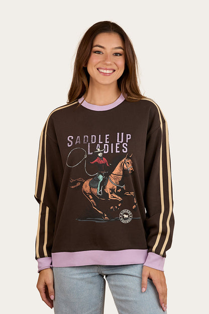 Ringers Western Saddle Up Womens Pullover Crew - 3