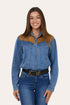 Ringers Western Sheridan Womens Faux Suede Trim Shirt - Front