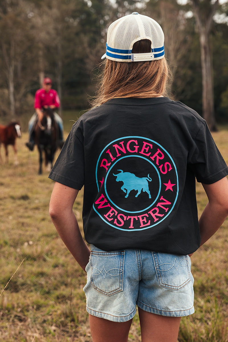 Ringers Western Signature Bull Kids Classic Fit T-Shirt - Charcoal Multi