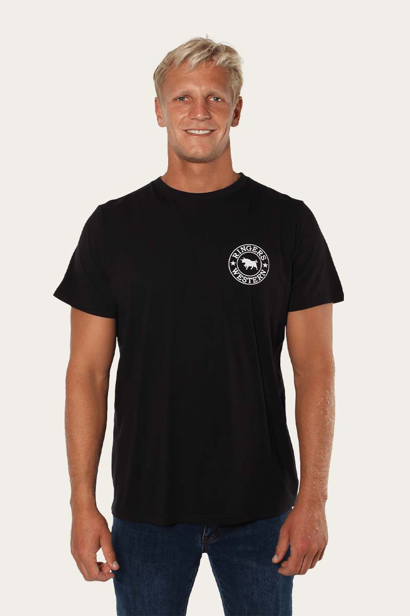 Ringers Western Signature Bull Mens Classic T-Shirt - Black White