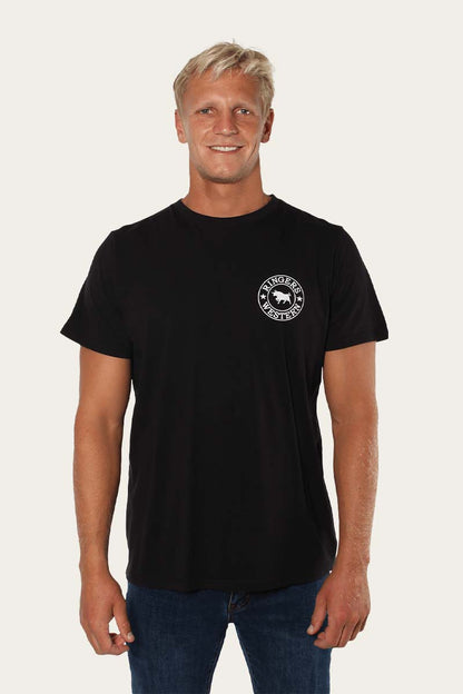 Ringers Western Signature Bull Mens Classic T-Shirt - Black White