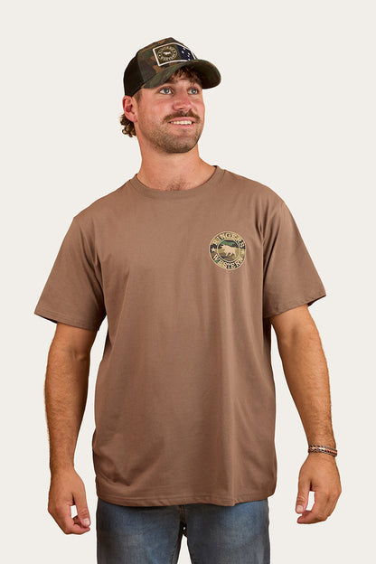 Ringers Western Signature Bull Mens Loose Fit T-Shirt - Mushroom/Camo