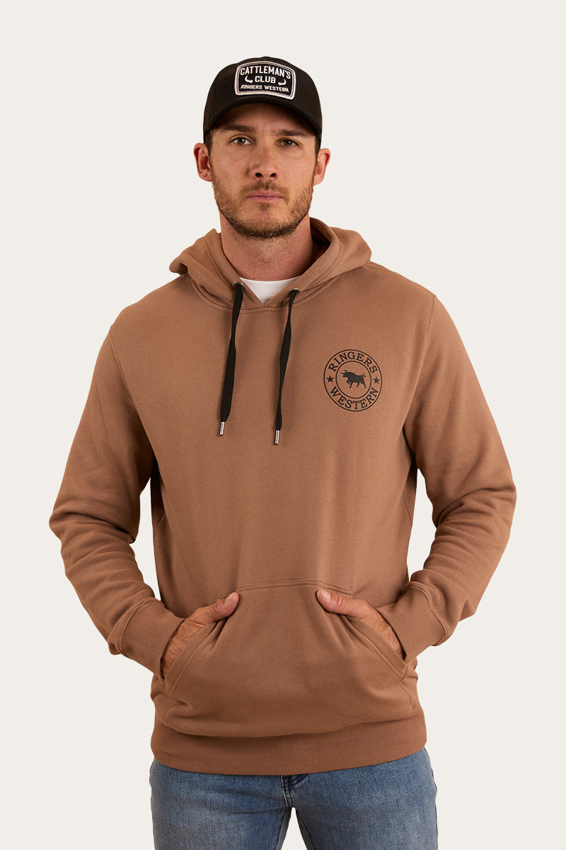 Ringers Western Signature Bull Mens Pullover Hoodie - Almond Black