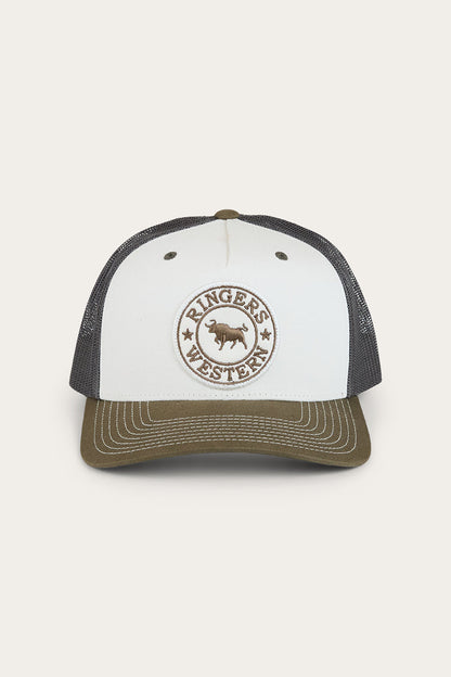 Ringers Western Signature Bull Trucker Cap - Army White