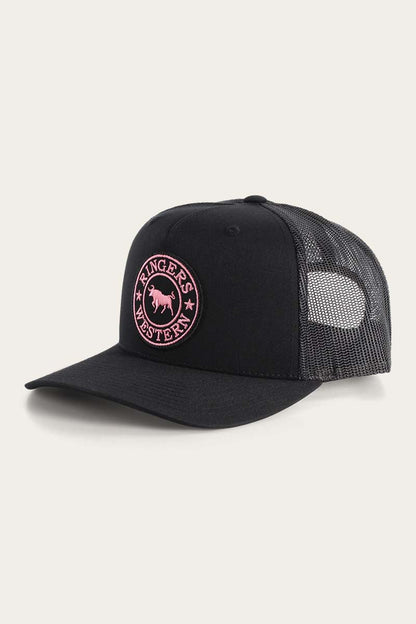 Ringers Western Signature Bull Trucker Cap - Black Pink