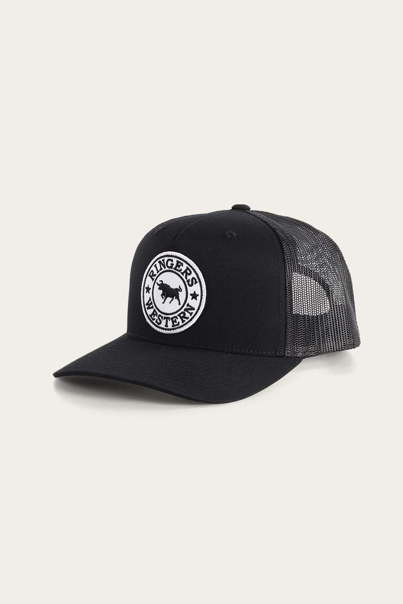 Ringers Western Signature Bull Trucker Cap - Black White