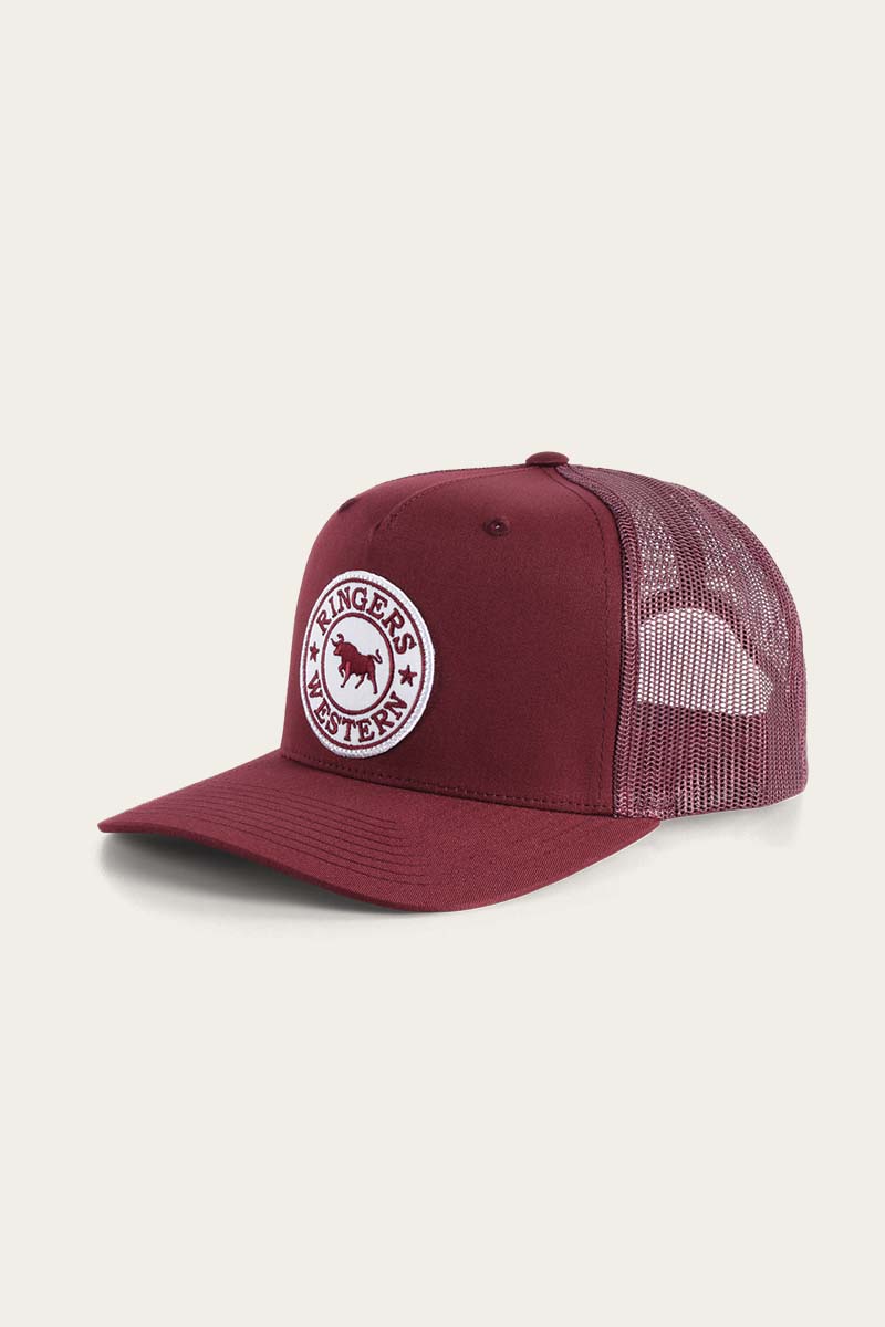 Ringers Western Signature Bull Trucker Cap - Burgundy White