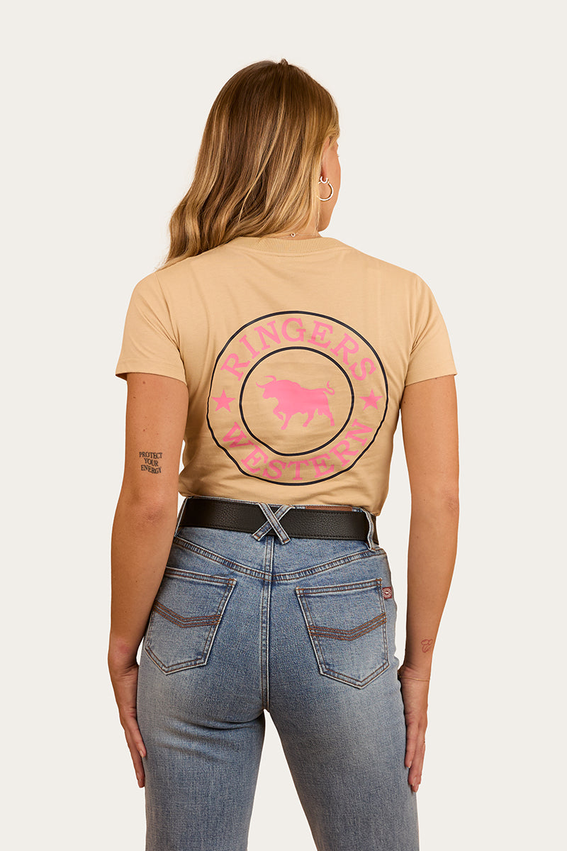 Ringers Western Signature Bull Womens Classic Fit T-Shirt - Dark Sand Back