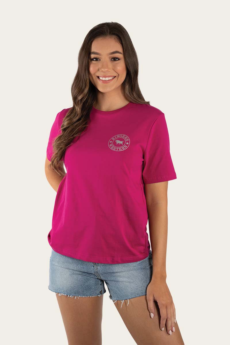 Ringers Western Signature Bull Womens Loose Fit T-Shirt - Silver