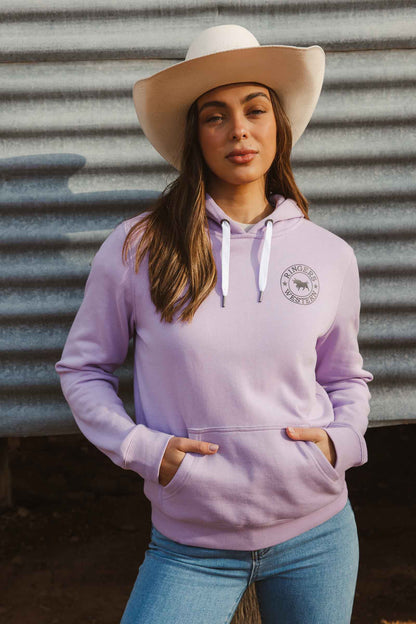 Ringers Western Signature Bull Womens Pullover Hoodie - Lavender Lifestyle