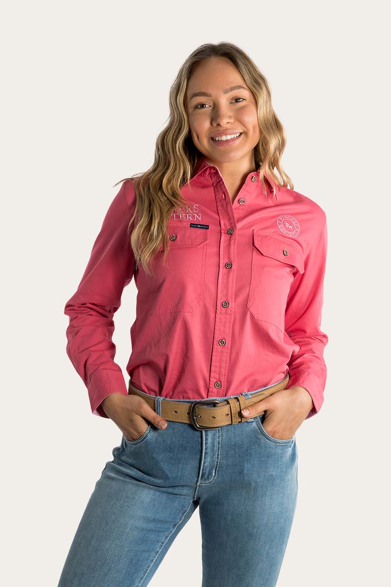 Ringers Western Signature Jillaroo Womens Full Button Work Shirt - Camelia Rose