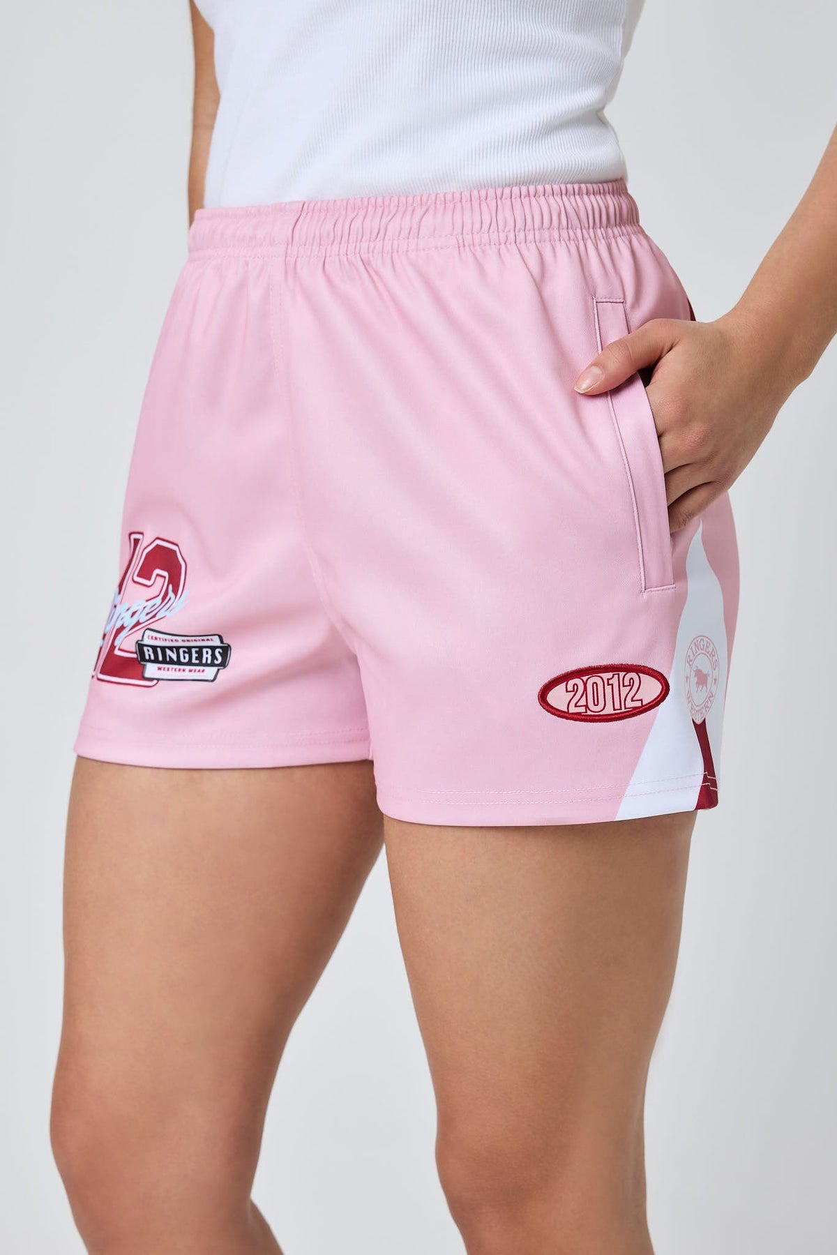 Ringers Western Since 2012 Unisex Footy Short - Pink Side