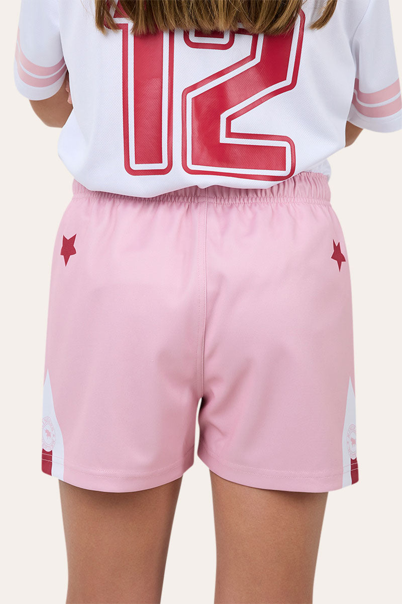 Ringers Western Since 2012 Unisex Youth Footy Short - Pink Back