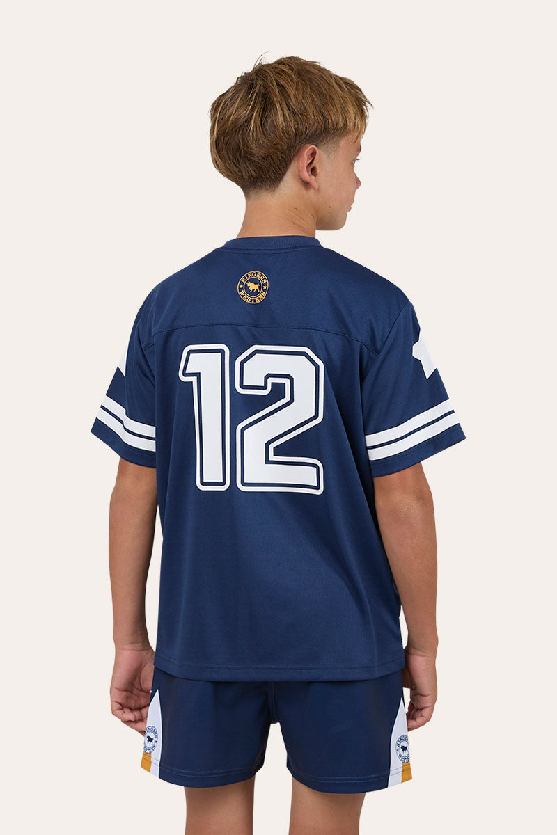 Ringers Western Since 2012 Youth Unisex Football Jersey - College Navy Back