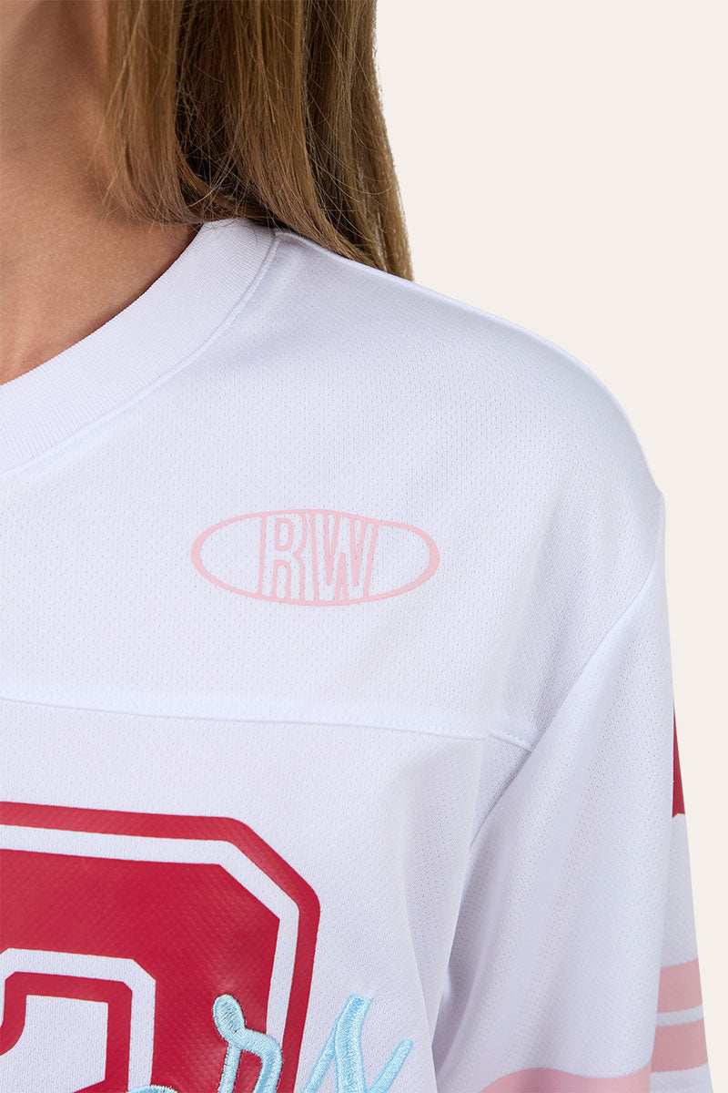 Ringers Western Since 2012 Youth Unisex Football Jersey - White Red Front
