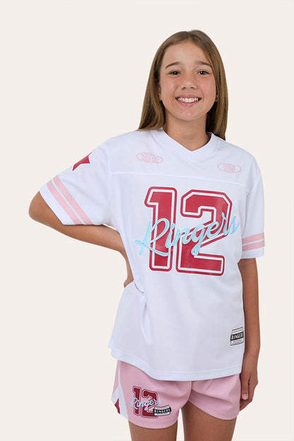 Ringers Western Since 2012 Youth Unisex Football Jersey - White / Red