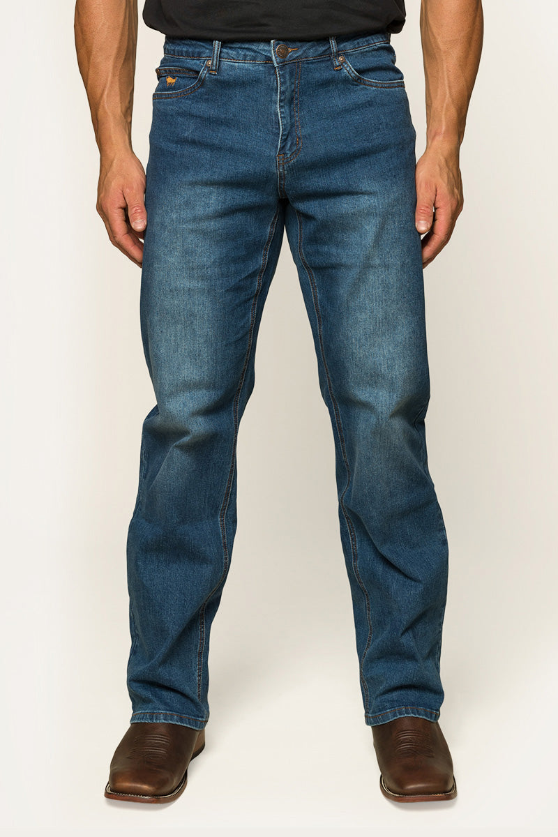 Ringers Western Sturt Mens Relaxed Leg Jeans - Mid Blue