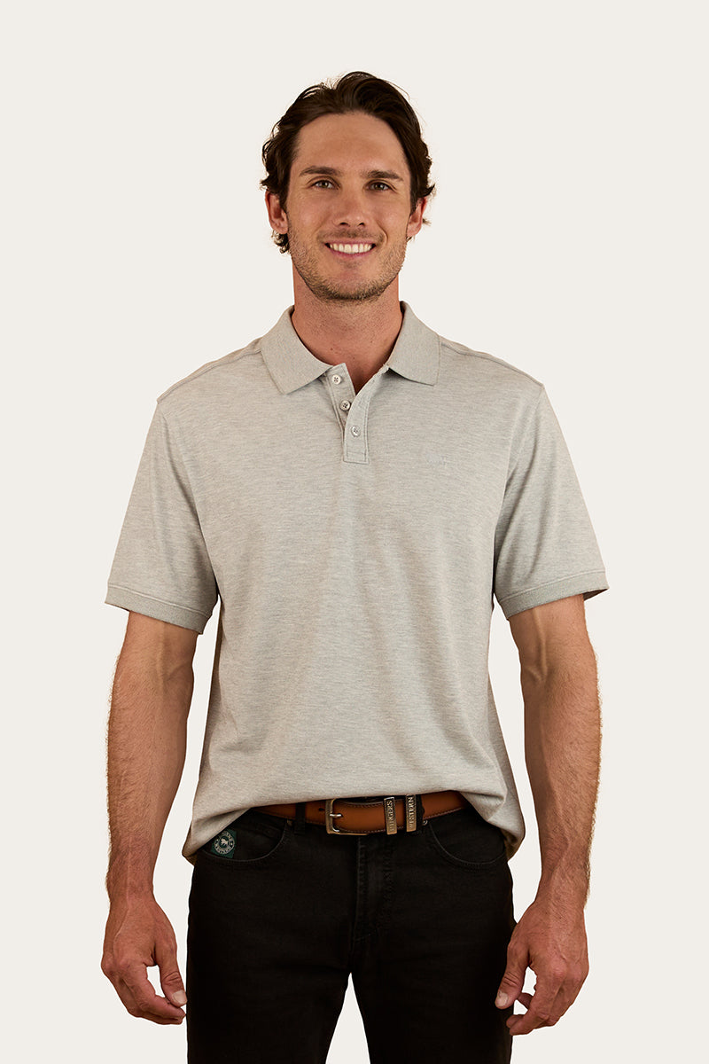 Ringers Western Tech Mens Polo - Grey Marle
