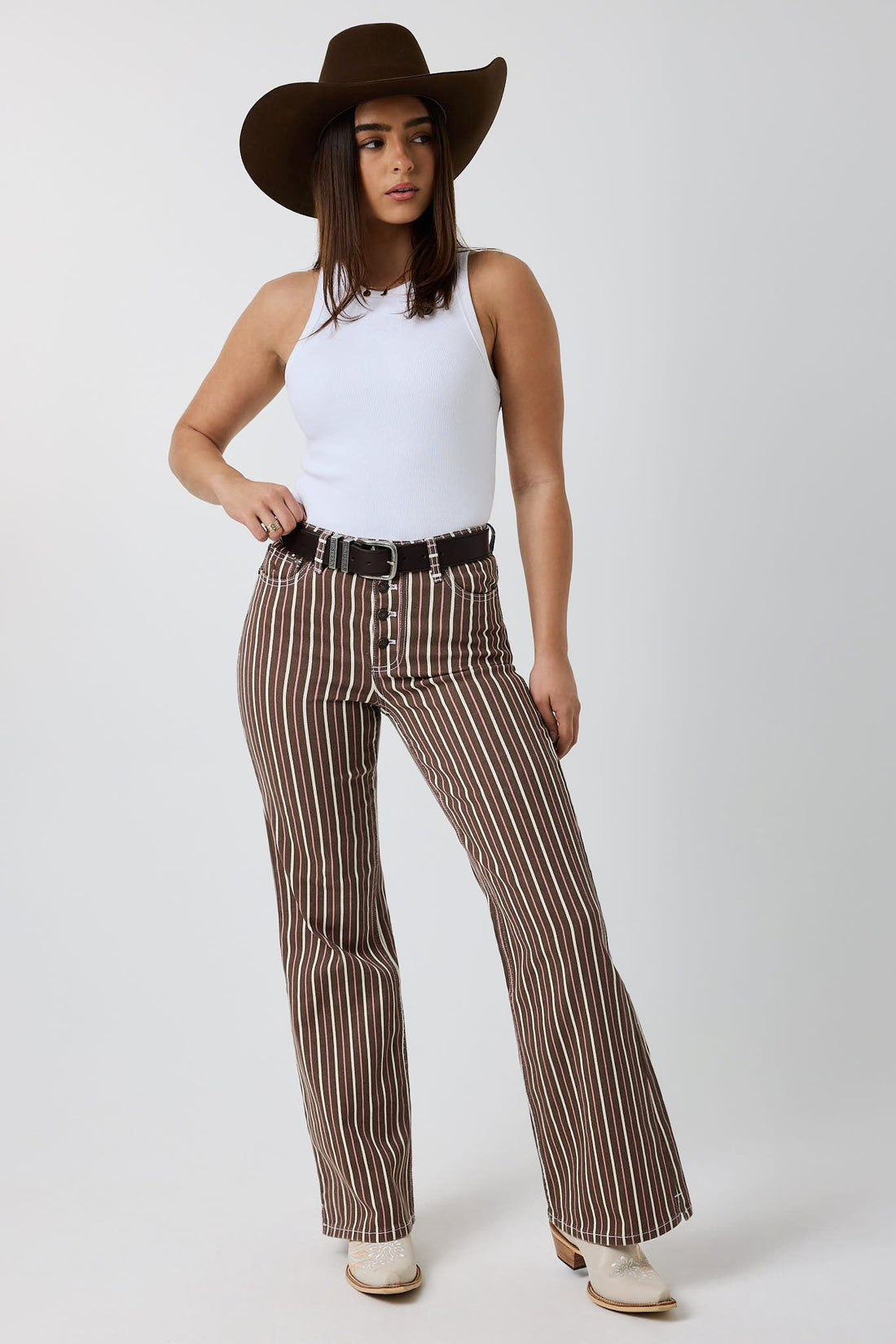 Ringers Western Tenika Womens Striped Denim Jean - Front