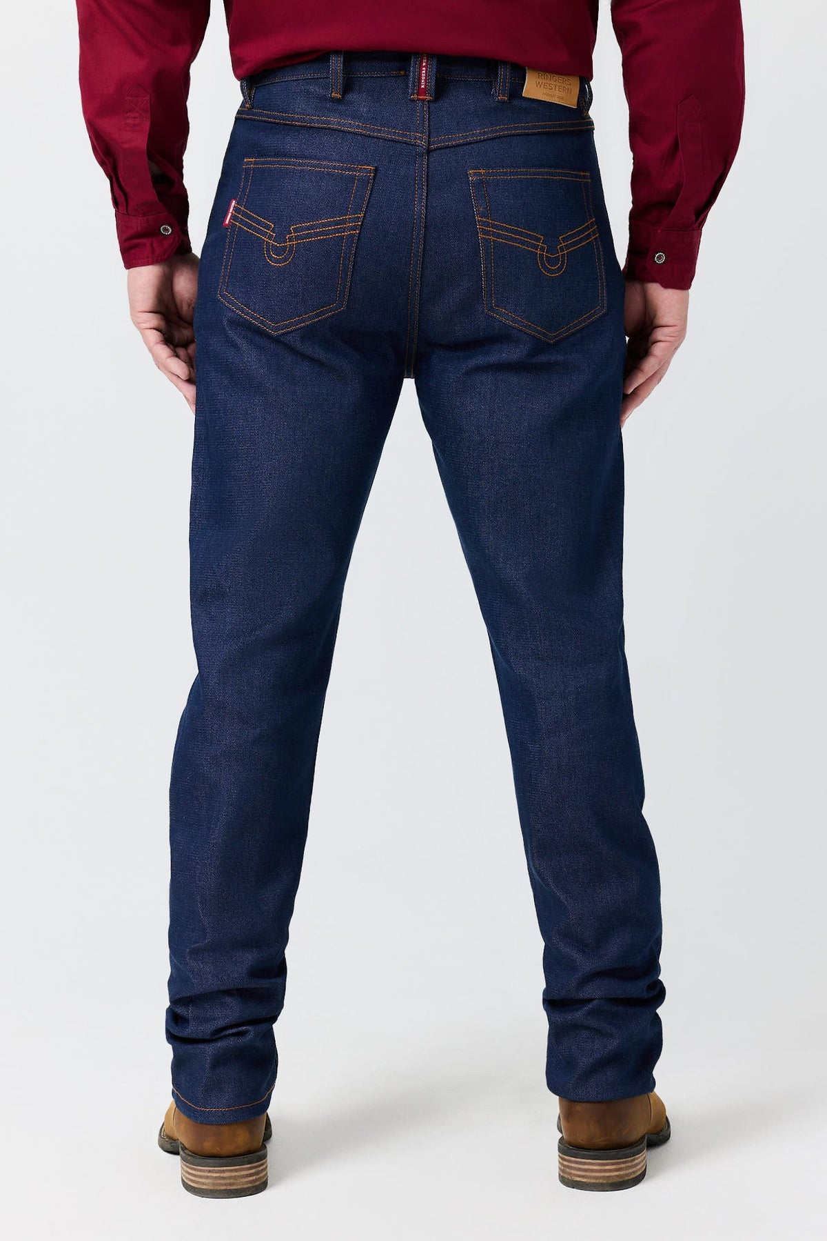 Ringers Western Throw Hands Mens Rigid Slim Cowboy Cut Jean - Back