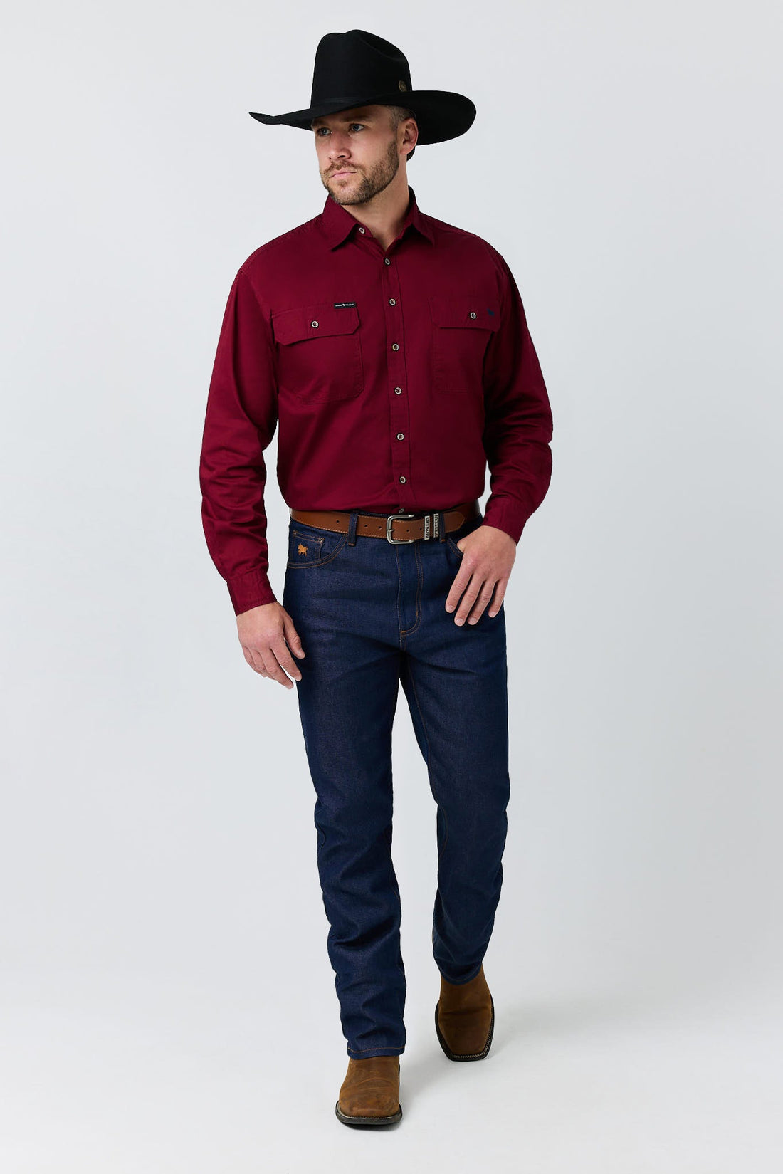 Ringers Western Throw Hands Mens Rigid Slim Cowboy Cut Jean - Blue