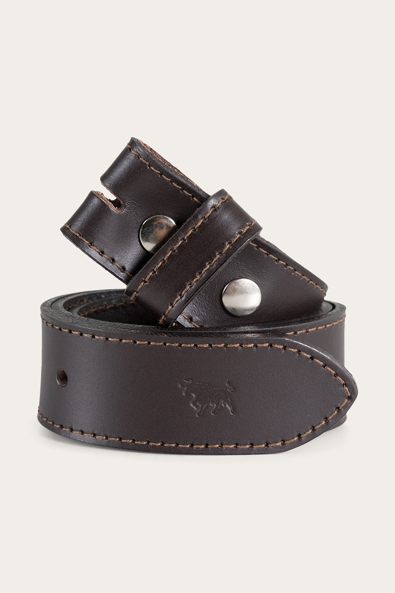 Ringers Western Tibbs Leather Belt Strap - Dark Chocolate