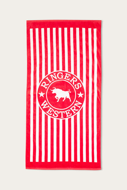 Ringers Western Towel - Striped Red