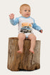 Ringers Western Trucker Kid Babies LS Romper - Front