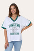 Ringers Western Western College Womens Oversized T-Shirt - Front