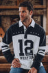 Ringers Western Williams Unisex Oversized Rugby Jersey - Black Lifestyle
