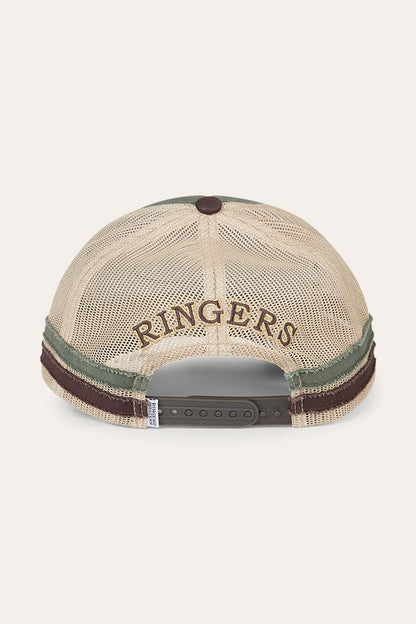 Ringers Western Worn Out Deep Fit Trucker Cap - Army Chocolate Back