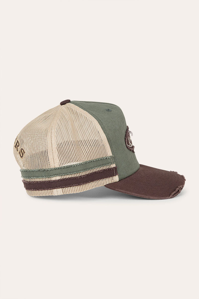 Ringers Western Worn Out Deep Fit Trucker Cap - Army Chocolate Side