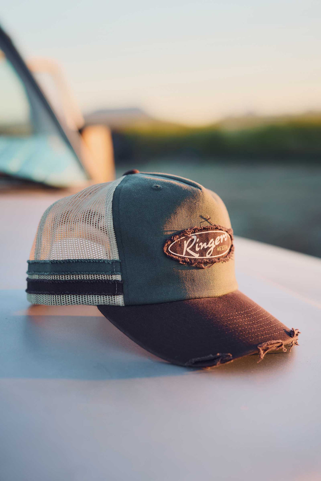 Ringers Western Worn Out Deep Fit Trucker Cap - Army/Chocolate