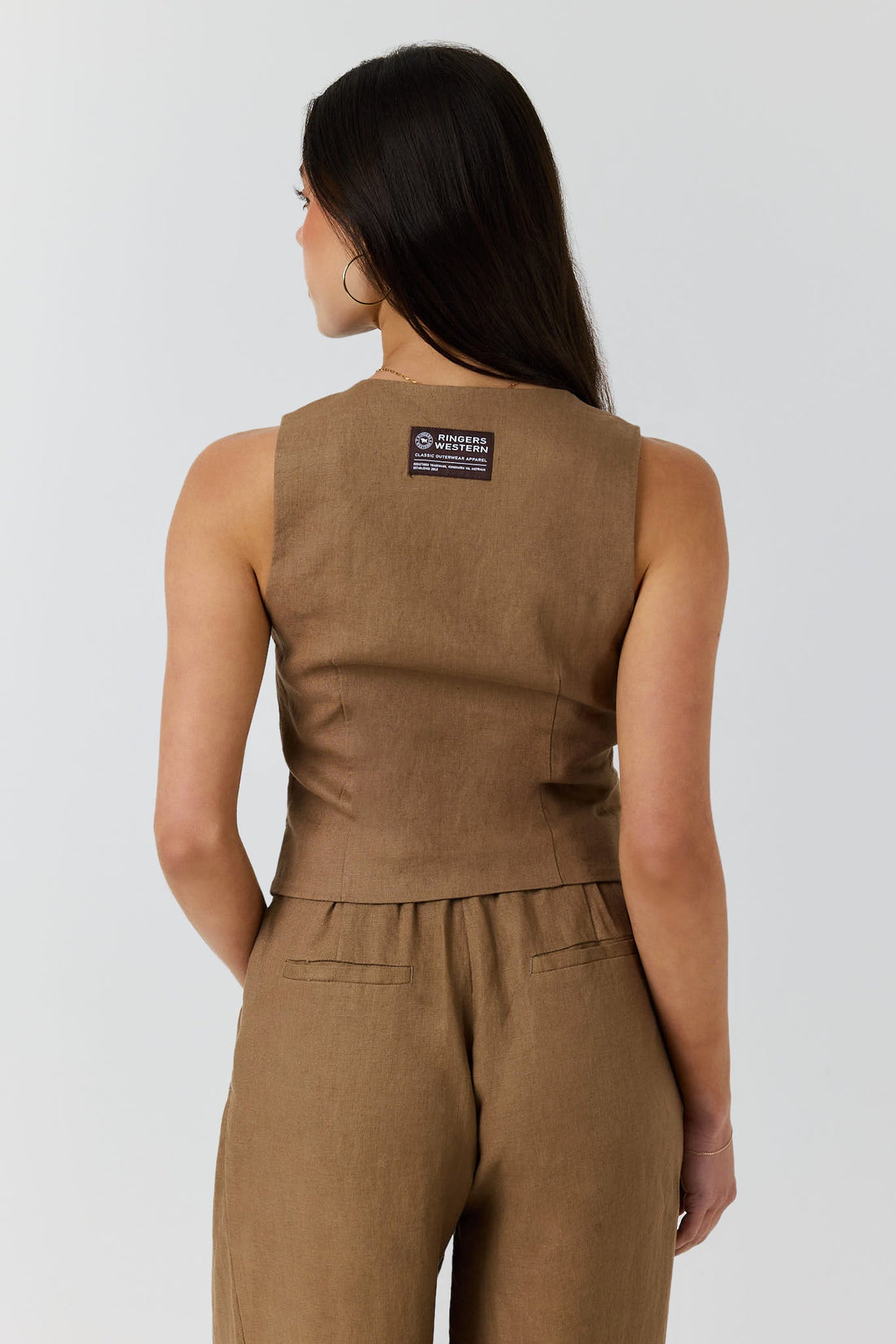 Ringers Western Zahra Womens Linen Vest - Back