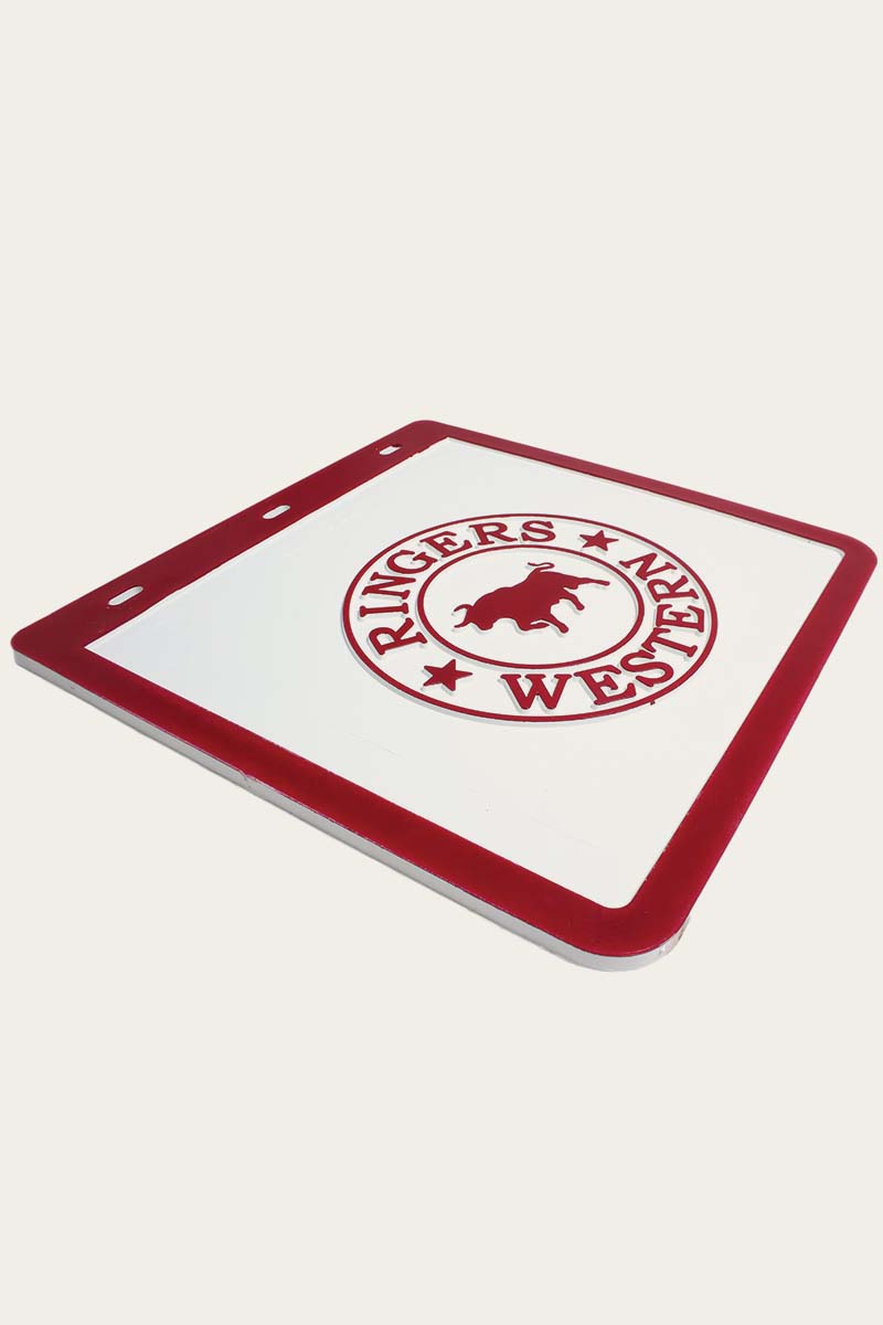 Ringers Western Mud Flaps White &amp; Burgundy