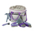 Roma Deluxe Grooming Bag 6 Piece - Grey Purple